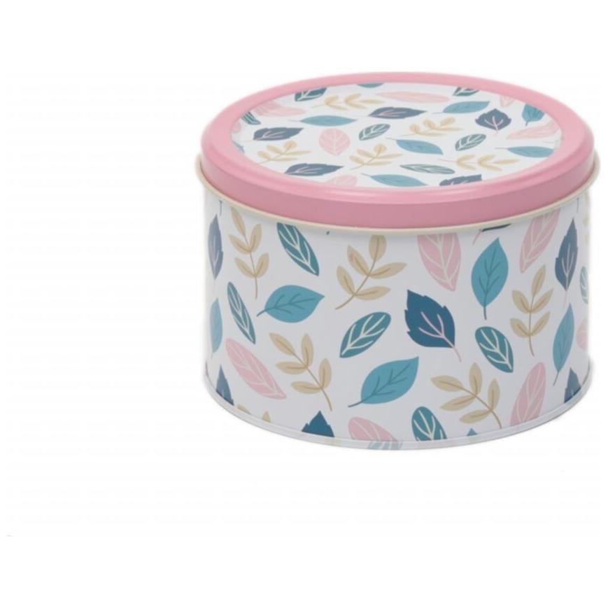Ø140x90 mm Yuvarlak Kutu 1.2L Yaprak Desenli — Yuvarlak Kutular — görsel 2 / 4 — Tinbox