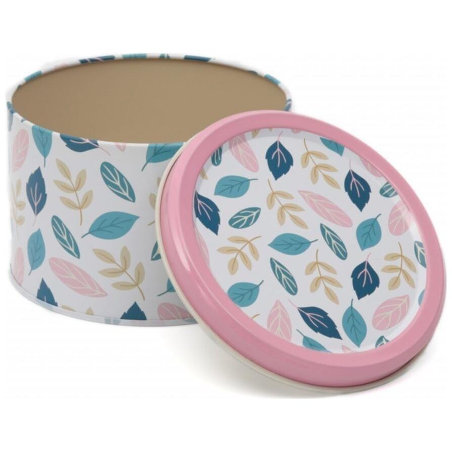 Ø140x90 mm Yuvarlak Kutu 1.2L Yaprak Desenli — Yuvarlak Kutular — görsel 4 / 4 — Tinbox