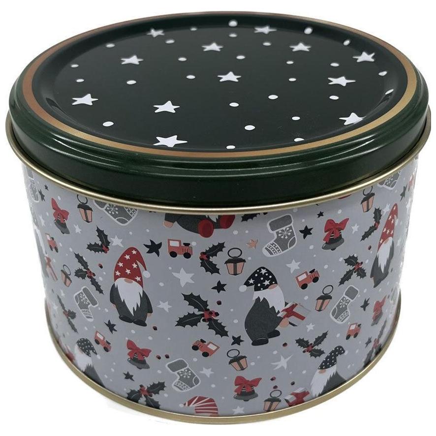 Ø140x90 mm Yuvarlak Kutu 1.2L Yeşil Noel Ürünleri Desenli — Yuvarlak Kutular — görsel 2 / 2 — Tinbox