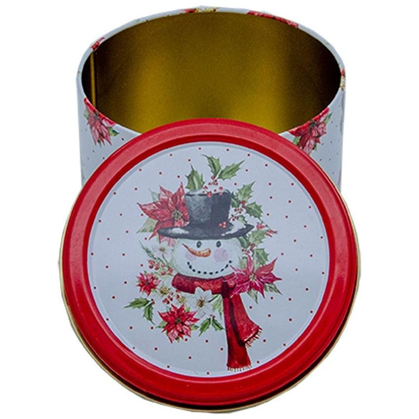 Ø140x90 mm Yuvarlak Kutu 1.2L Kırmızı Kardan Adam — Yuvarlak Kutular — görsel 3 / 3 — Tinbox