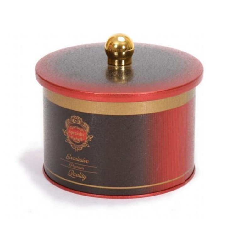 Ø140x100 mm Metal Yuvarlak Saklama Kabı Kulpu 1.3L Özel Kırmızı — Yuvarlak Kutular — görsel 3 / 5 — Tinbox