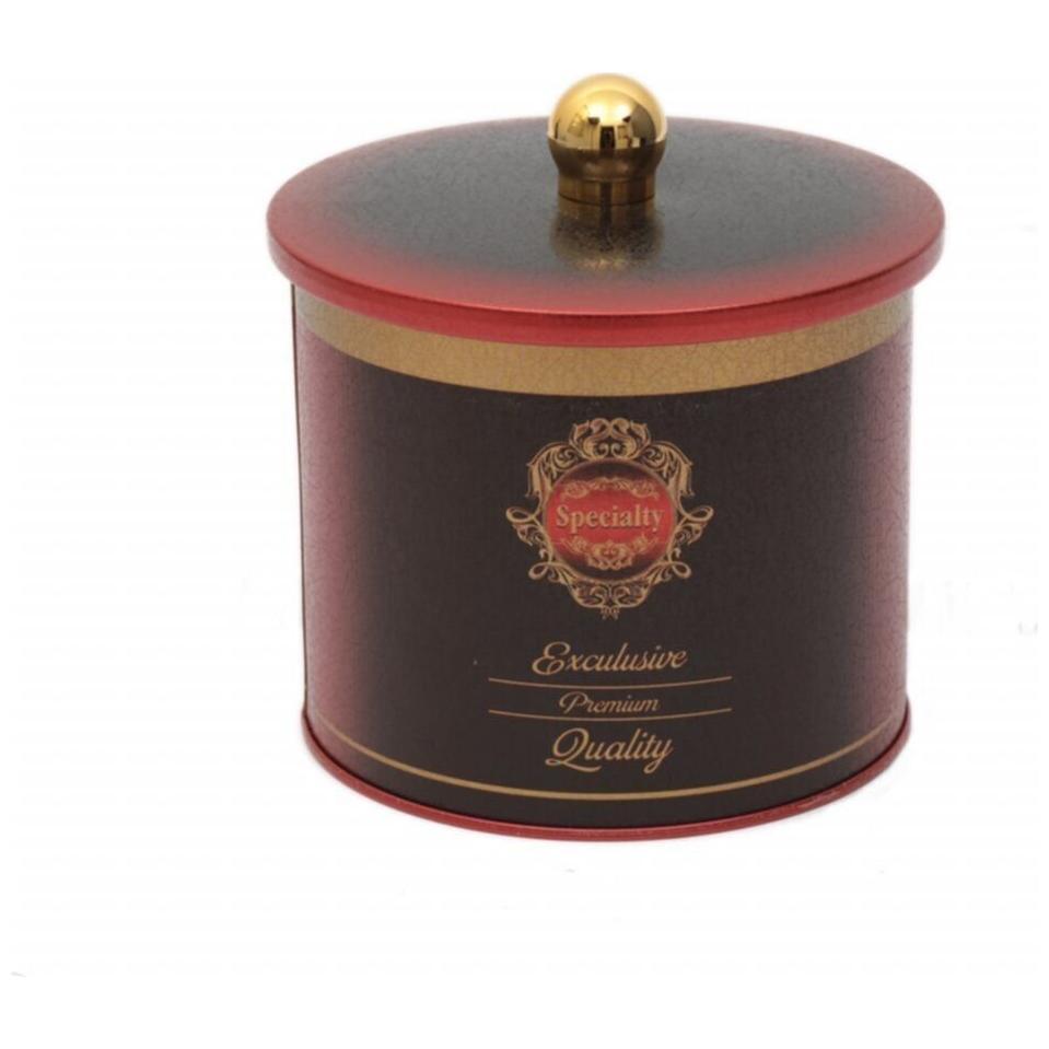 Ø140x125 mm Metal Yuvarlak Saklama Kabı 1.7L Düğmeli Kulp Özel Kırmızı — Yuvarlak Kutular — görsel 4 / 5 — Tinbox