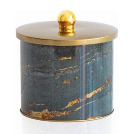 Ø140x125 mm Metal Yuvarlak Kutu 1.7L Topuzlu Kulp Kaya ve Altın — Yuvarlak Kutular — görsel 3 / 3 — Tinbox