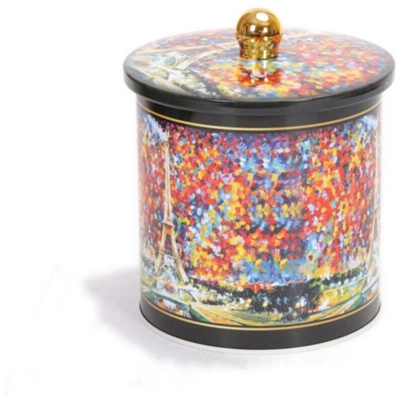 Ø140x150 mm Metal Round Canister 2.1L Knob Handle Afremov Paris — Round Boxes — view 2 of 5 — Tinbox