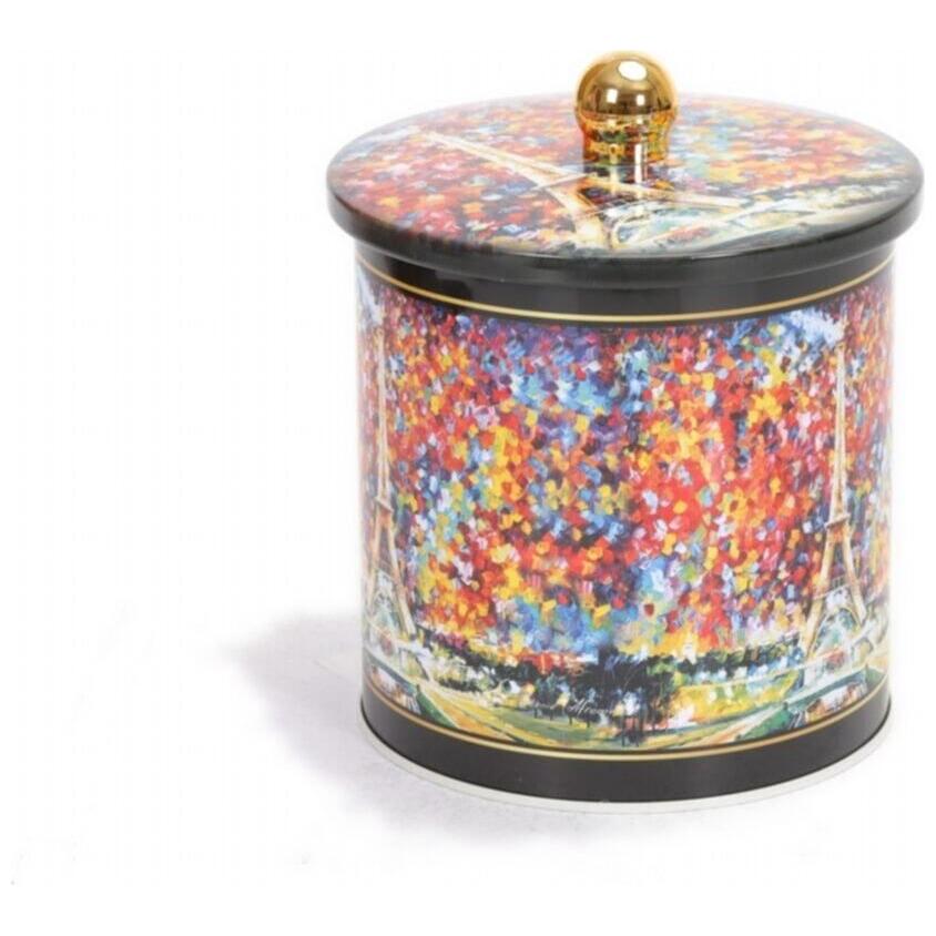 Ø140x150 mm Metal Round Canister 2.1L Knob Handle Afremov Paris — Round Boxes — view 3 of 5 — Tinbox