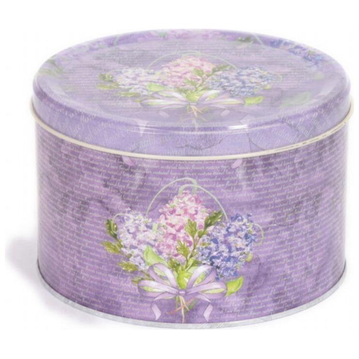 Ø175x110 mm Yuvarlak Metal Kutu 2,5L Çiçek Moru — Yuvarlak Kutular — görsel 2 / 4 — Tinbox