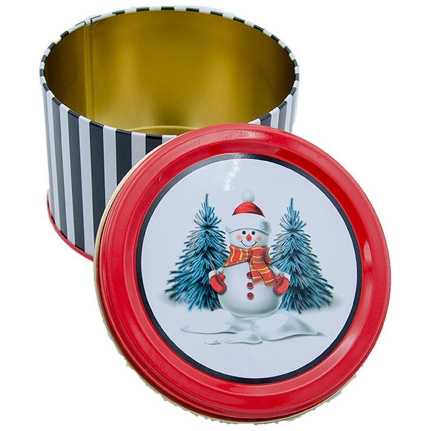 Ø175x110 mm Yuvarlak Metal Bidon 2.5L Siyah Kardan Adam Desenli — Yuvarlak Kutular — görsel 6 / 6 — Tinbox