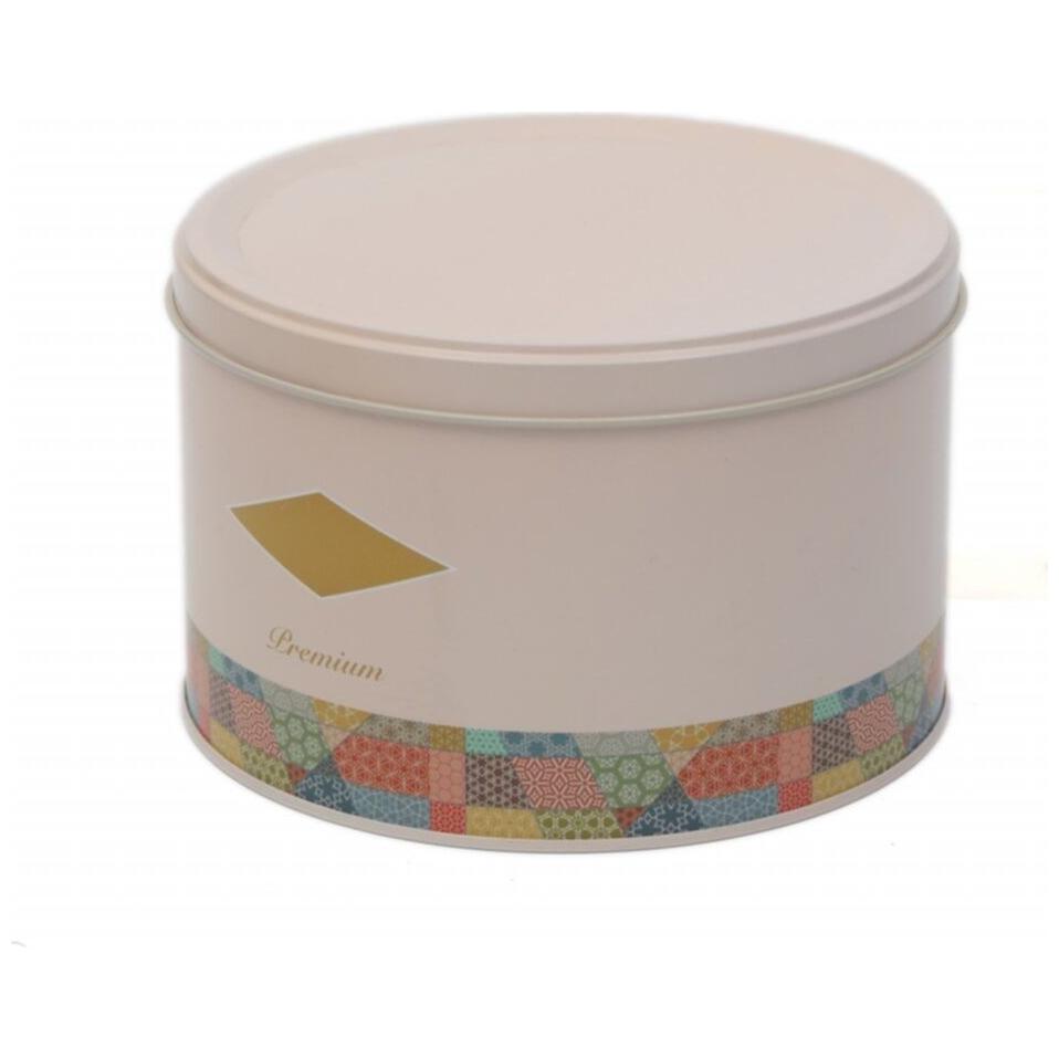 Ø175x110 mm Yuvarlak Metal Kutu 2,5 L Pembe Arka Planlı Yama Desenli — Yuvarlak Kutular — görsel 3 / 4 — Tinbox