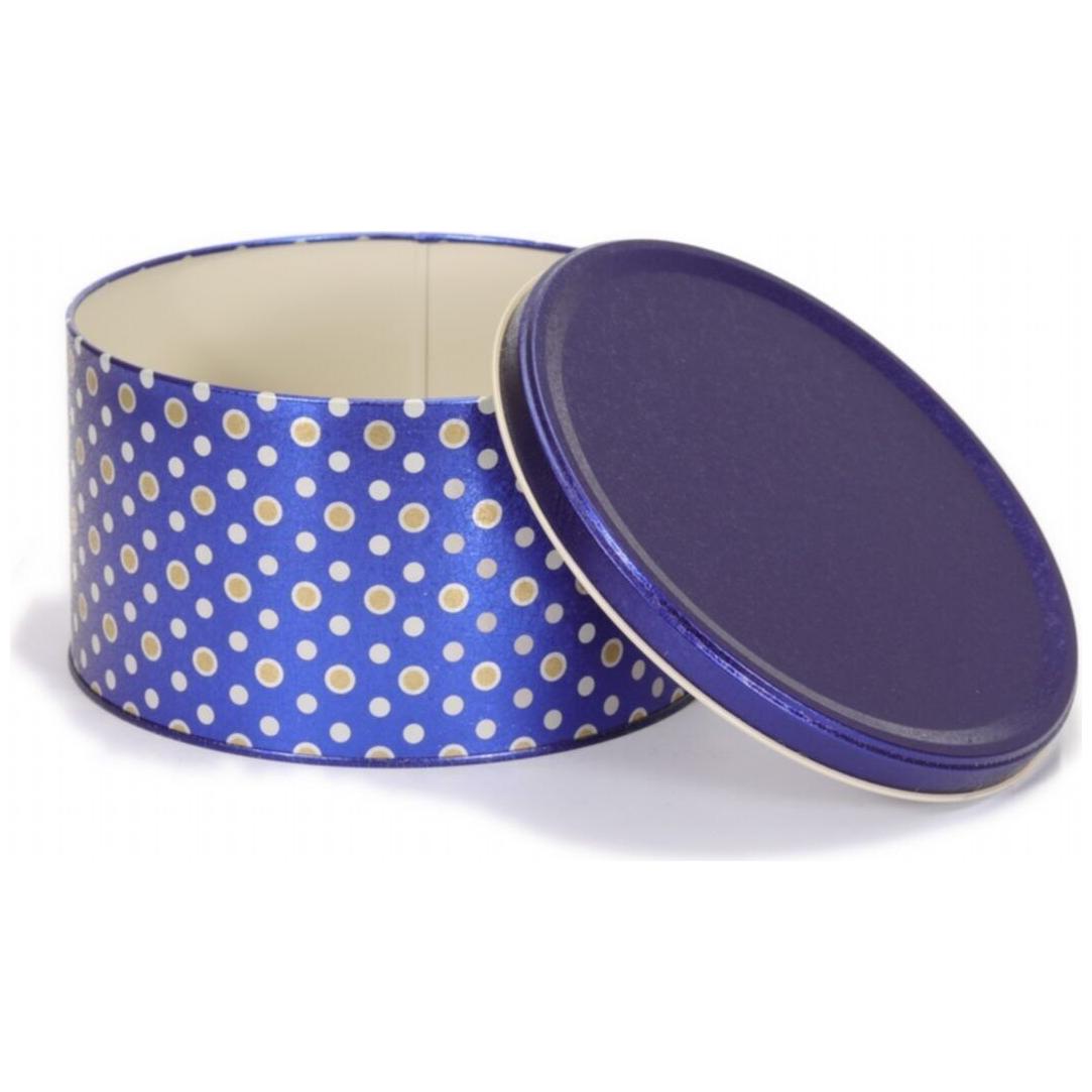 Ø175x110 mm Yuvarlak Metal Bidon 2,5L Nokta Mavisi — Yuvarlak Kutular — görsel 4 / 4 — Tinbox