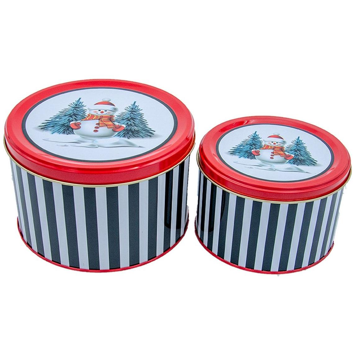 Ø175x110 mm Yuvarlak Metal Bidon 2.5L Siyah Kardan Adam Desenli — Yuvarlak Kutular — görsel 1 / 6 — Tinbox