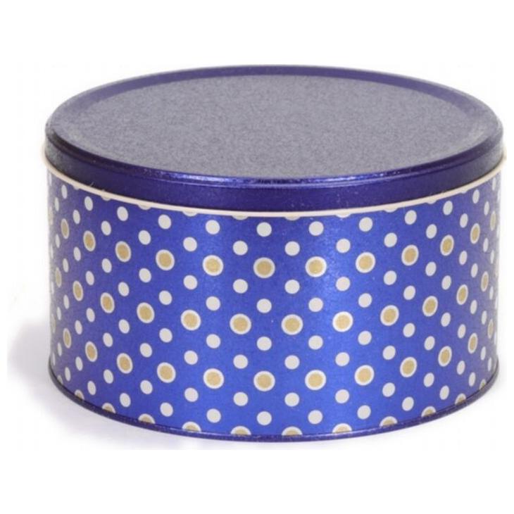 Ø175x110 mm Round Metal Canister 2.5L Point Blue — Round Boxes — Tinbox
