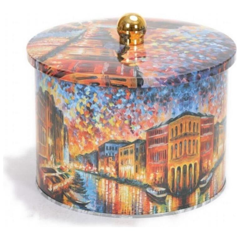 Ø175x130 mm Metal Yuvarlak Bidon 2.9L Topuzlu Saplı Afremov River — Yuvarlak Kutular — görsel 2 / 5 — Tinbox
