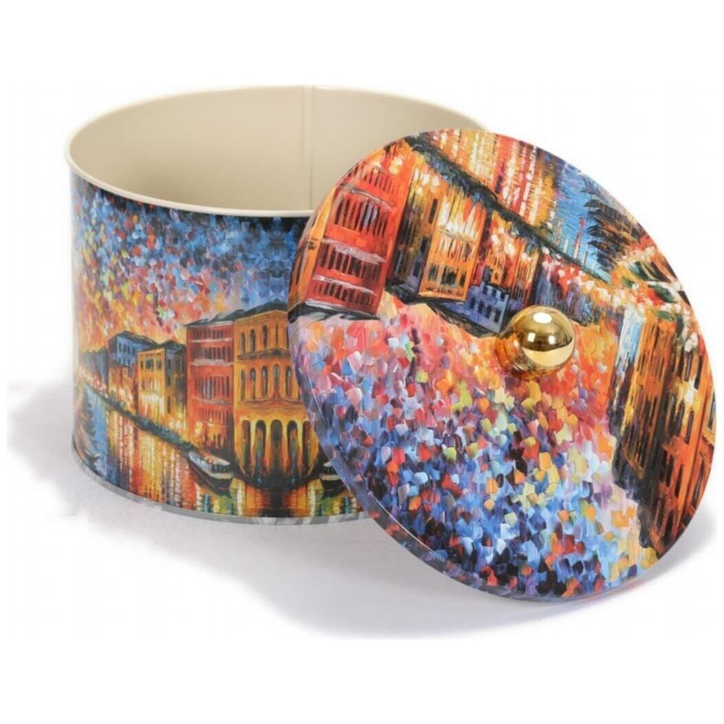 Ø175x130 mm Metal Yuvarlak Bidon 2.9L Topuzlu Saplı Afremov River — Yuvarlak Kutular — görsel 4 / 5 — Tinbox