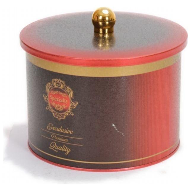 Ø175x130 mm Metal Yuvarlak Saklama Kabı 2,9 L Özel Kırmızı, Kulplu — Yuvarlak Kutular — görsel 3 / 5 — Tinbox