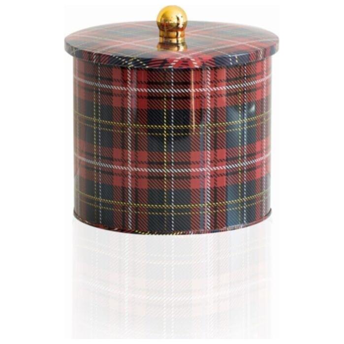 Ø175x155 mm Metal Yuvarlak Saklama Kabı Kulpu 3.5L Ekose (Ekose) — Yuvarlak Kutular — Tinbox