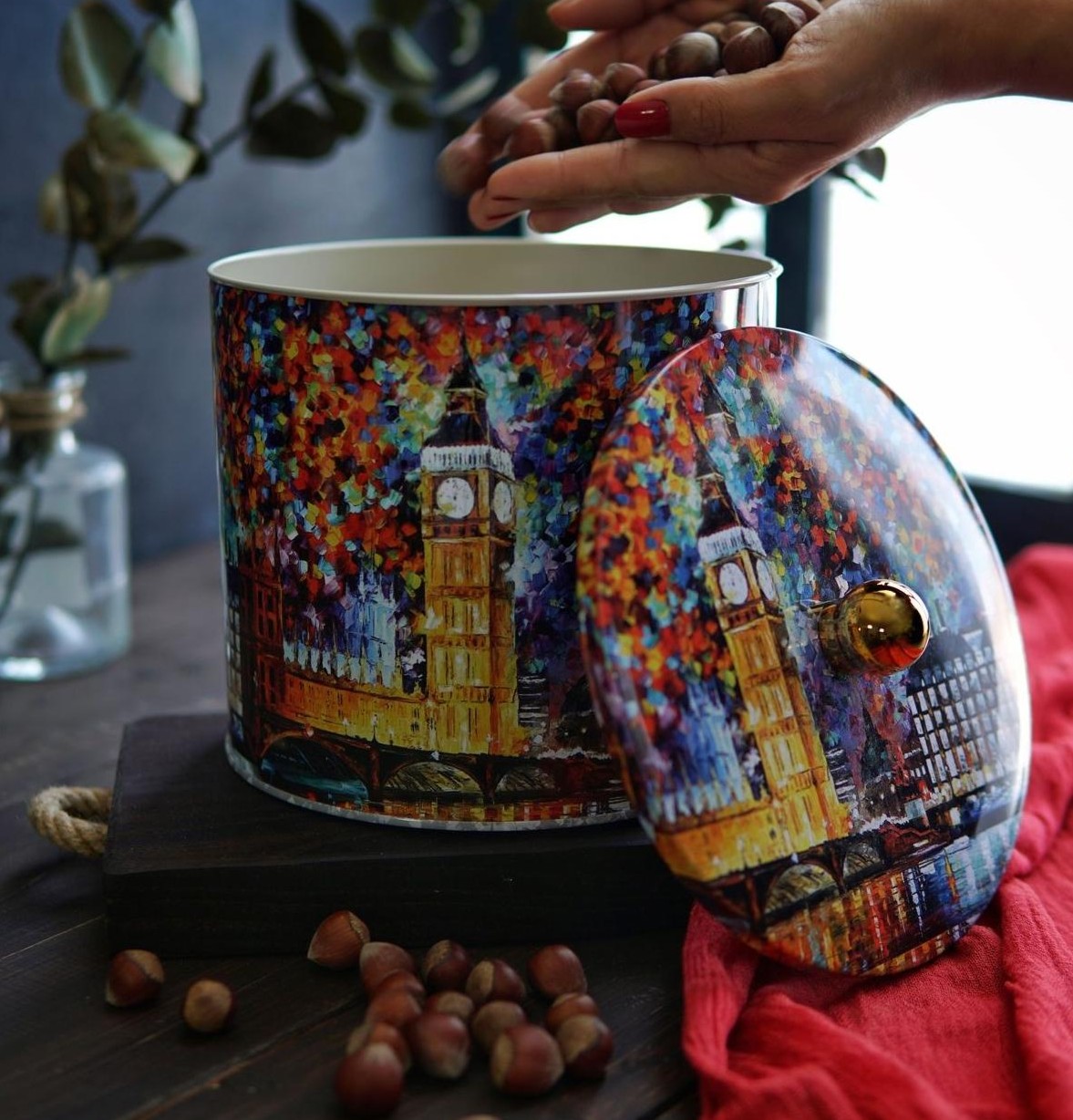 Ø175x155 mm Metal Yuvarlak Bidon Kulpu 3.5L Afremov Big Ban — Yuvarlak Kutular — görsel 5 / 5 — Tinbox