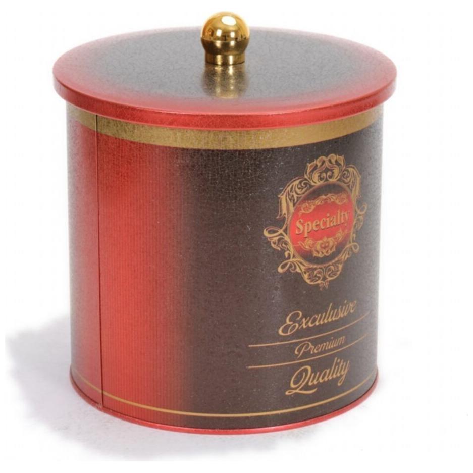Ø175x180 mm Metal Yuvarlak Saklama Kabı 4.1L Düğmeli Kulp Özel Kırmızı — Yuvarlak Kutular — görsel 2 / 3 — Tinbox