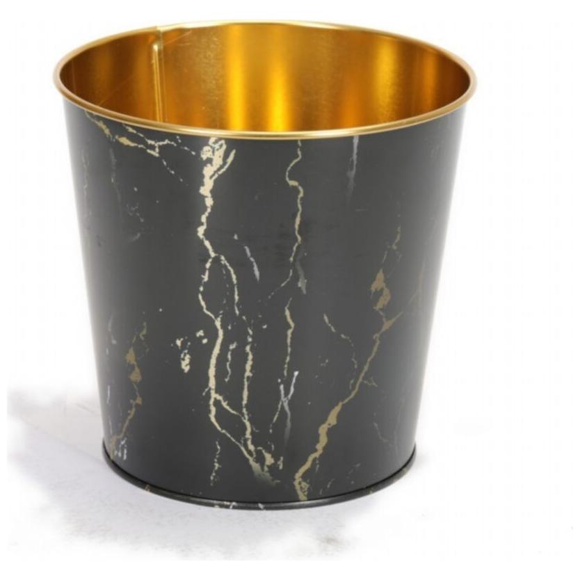Ø175x170 mm Metal Patlamış Mısır Kovası 2.6L Mermer Siyah — görsel 2 / 4 — Tinbox