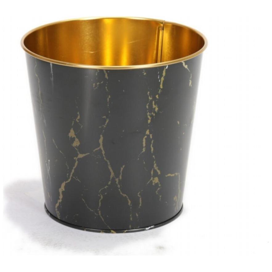 Ø175x170 mm Metal Patlamış Mısır Kovası 2.6L Mermer Siyah — görsel 3 / 4 — Tinbox