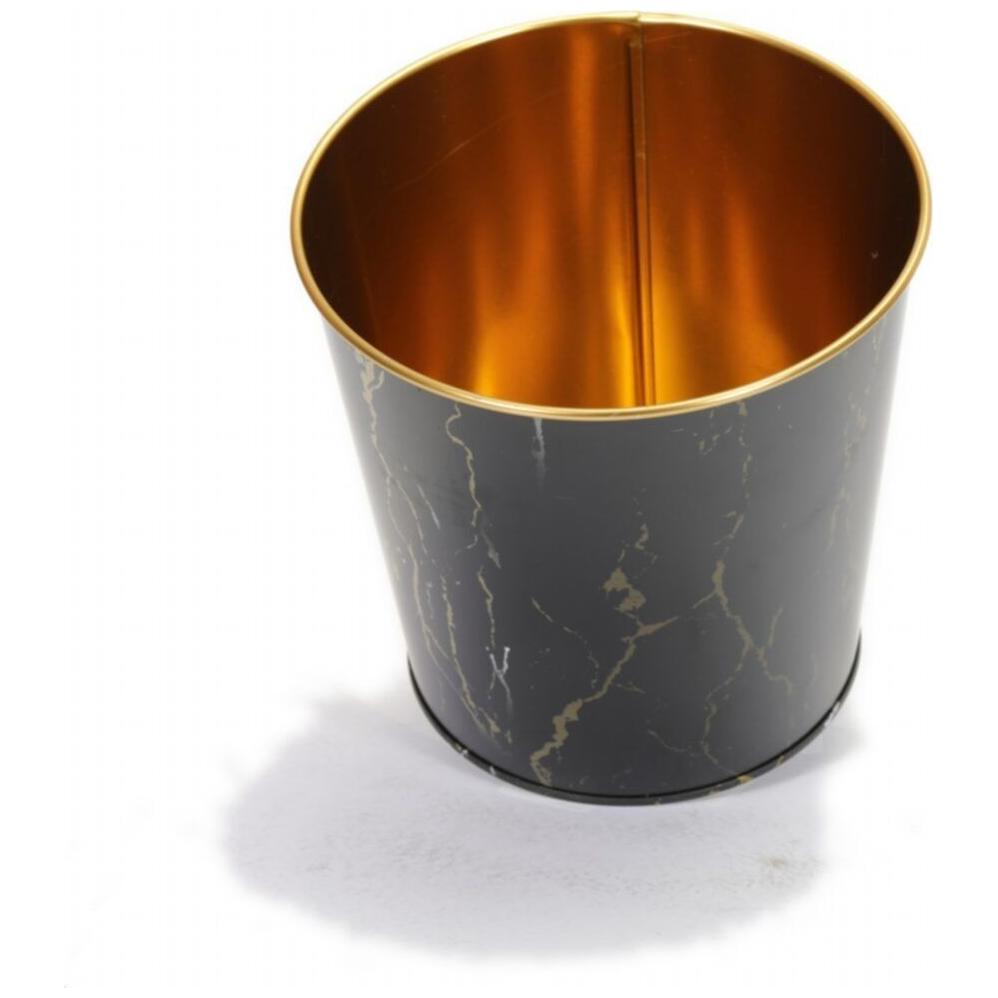 Ø175x170 mm Metal Patlamış Mısır Kovası 2.6L Mermer Siyah — görsel 4 / 4 — Tinbox
