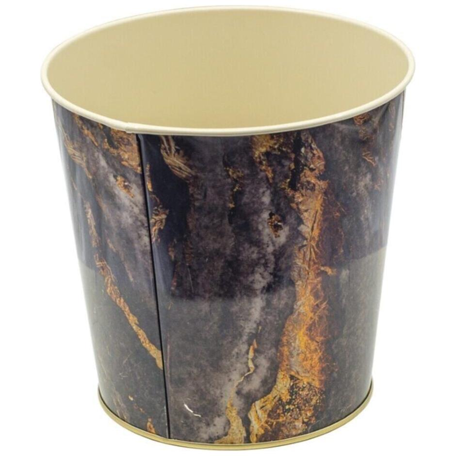 Ø175x170 mm Metal Patlamış Mısır Kovası 2.6L Kaya ve Altın — görsel 3 / 3 — Tinbox