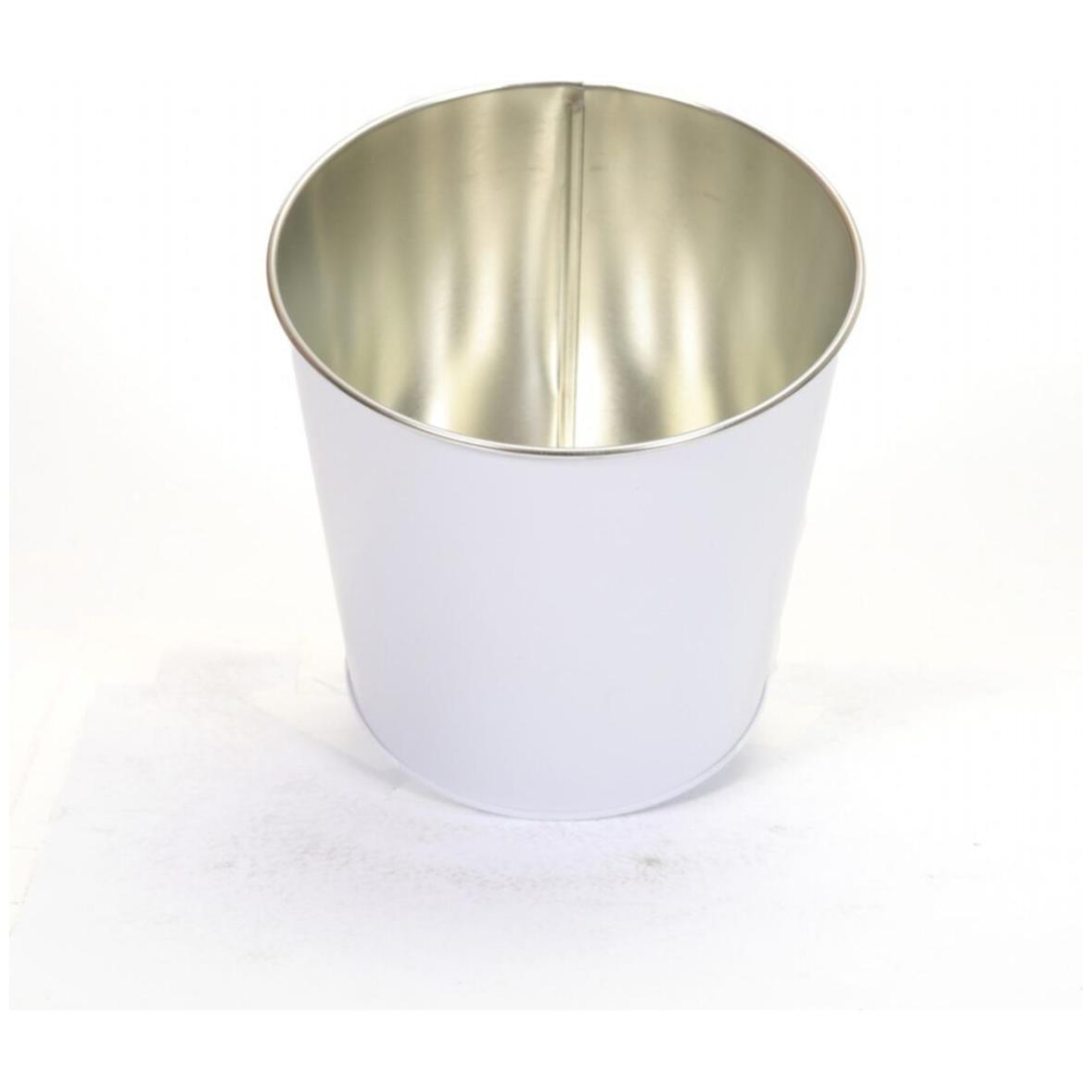Ø175x170 mm Metal Patlamış Mısır Kovası 2.6L Beyaz — görsel 4 / 4 — Tinbox