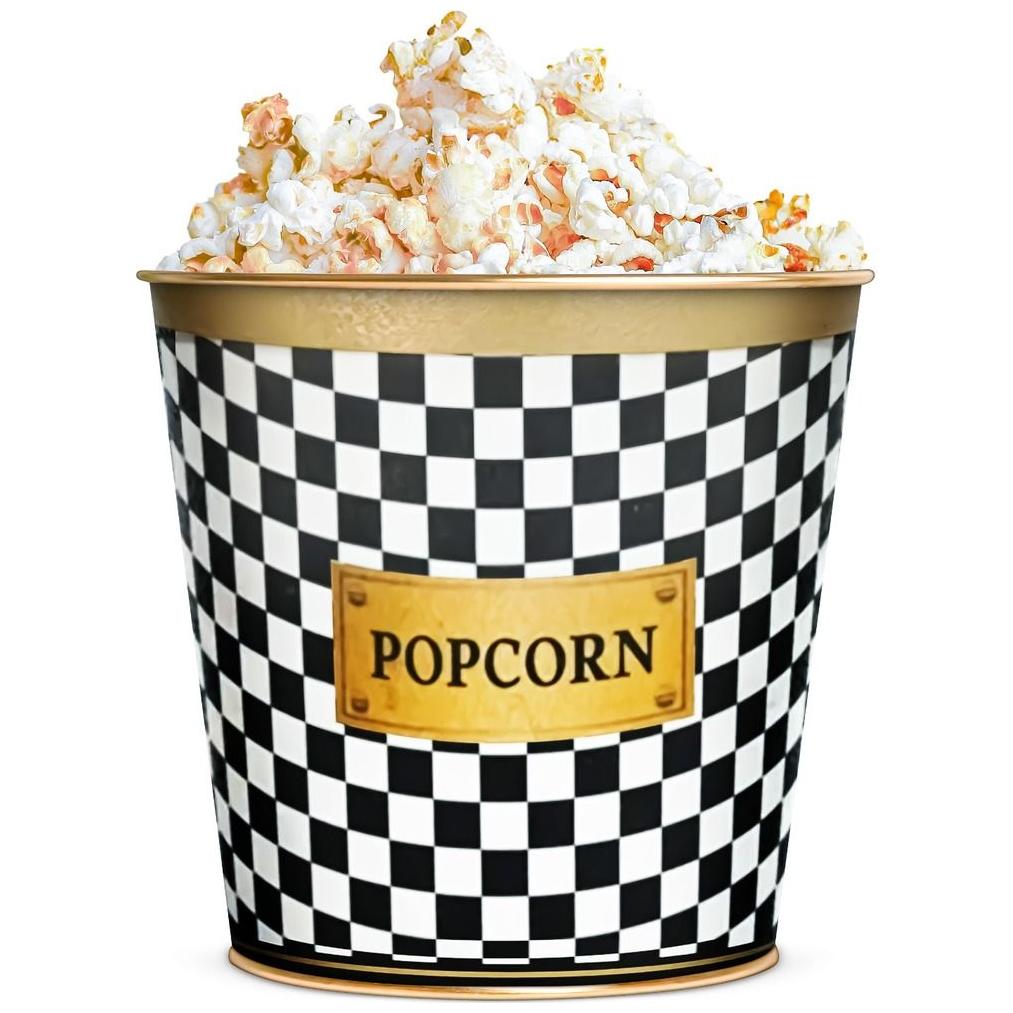 Ø175x170 mm Metal Popcorn Bucket 2.6L Checkerboard — Buckets — Tinbox