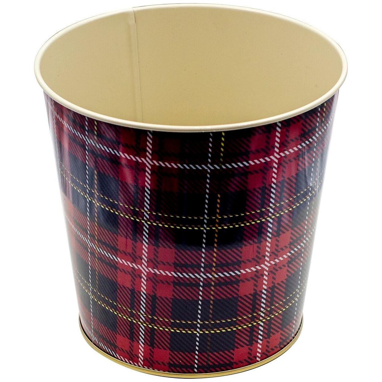 Ø175x170 mm Metal Patlamış Mısır Kovası 2.6L Ekose (Ekose) — görsel 1 / 2 — Tinbox