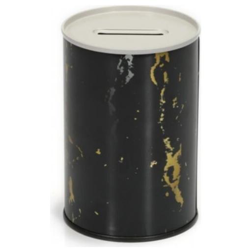 Yuvarlak Metal Kumbara – Ø73x110 mm 0.3L Mermer Siyah — Mısır Kovası — görsel 4 / 4 — Tinbox