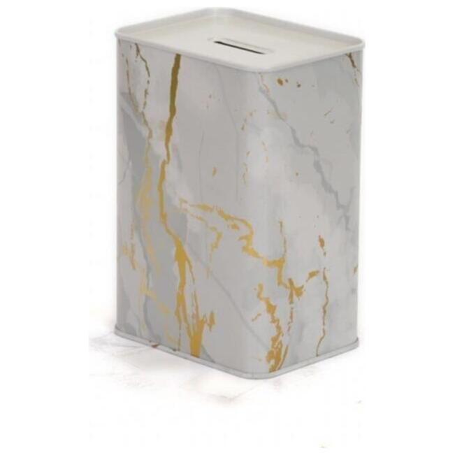 Rectangular Coin Bank 75x100x150 mm 1L Marble White — Buckets — Tinbox