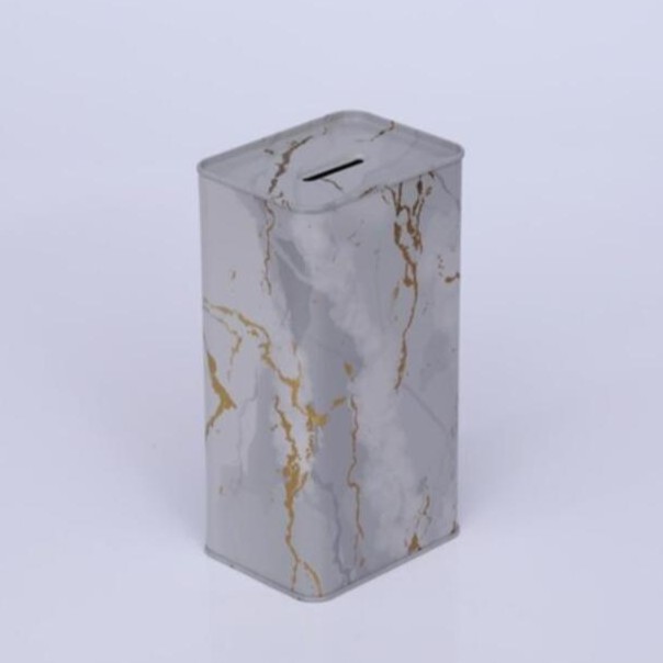Dikdörtgen Kumbara 75x100x190 mm 1.3L Mermer Beyaz — Mısır Kovası — Tinbox