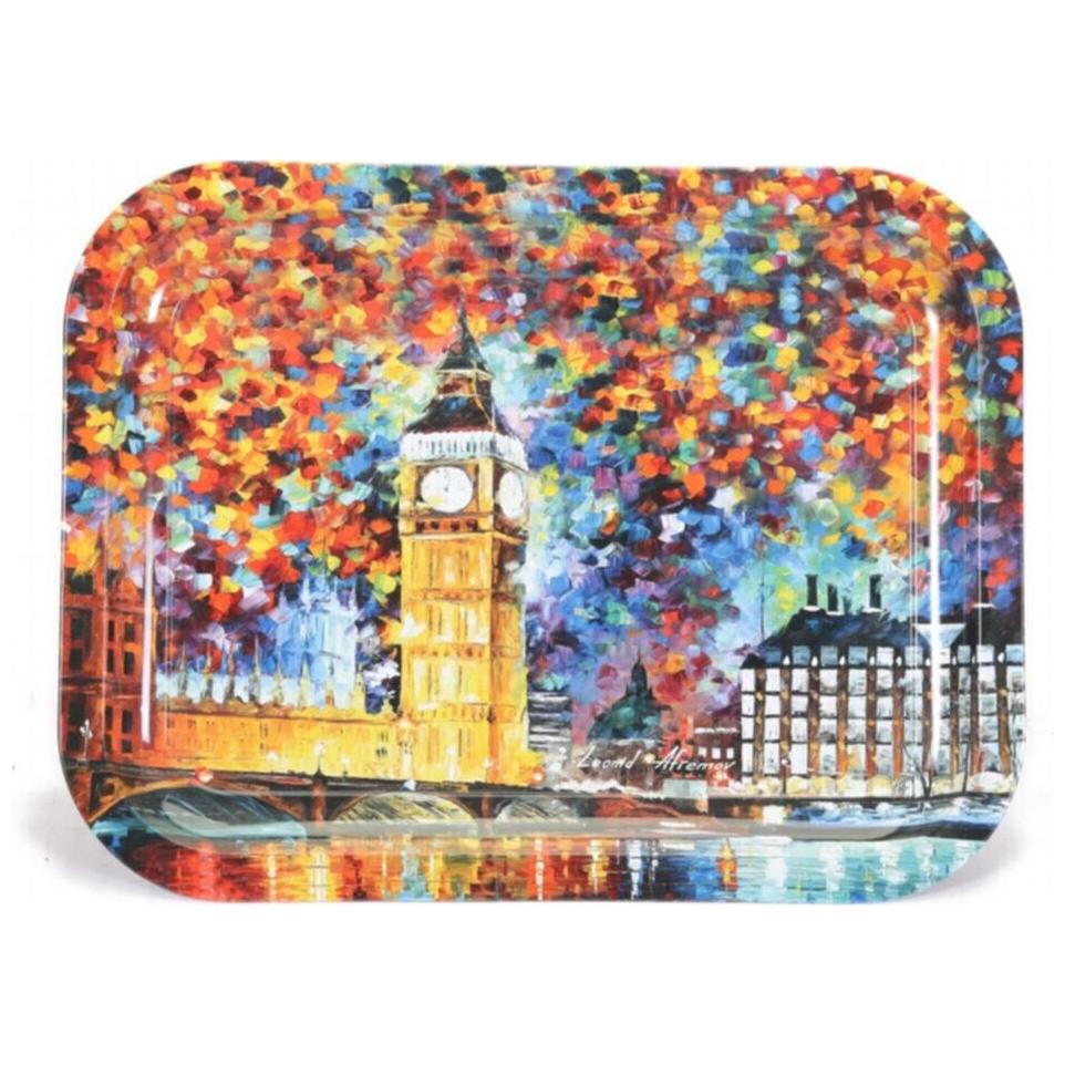 233x307 mm Metal Dikdörtgen Tepsi Afremov Big Ban — Tepsiler — Tinbox
