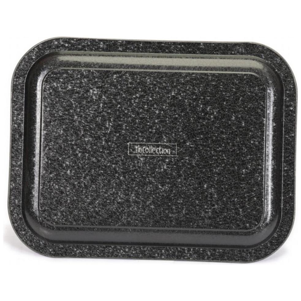 233x307 mm Metal Dikdörtgen Tepsi Siyah Beyaz Çizgili Tatlı Ev — Tepsiler — görsel 2 / 4 — Tinbox