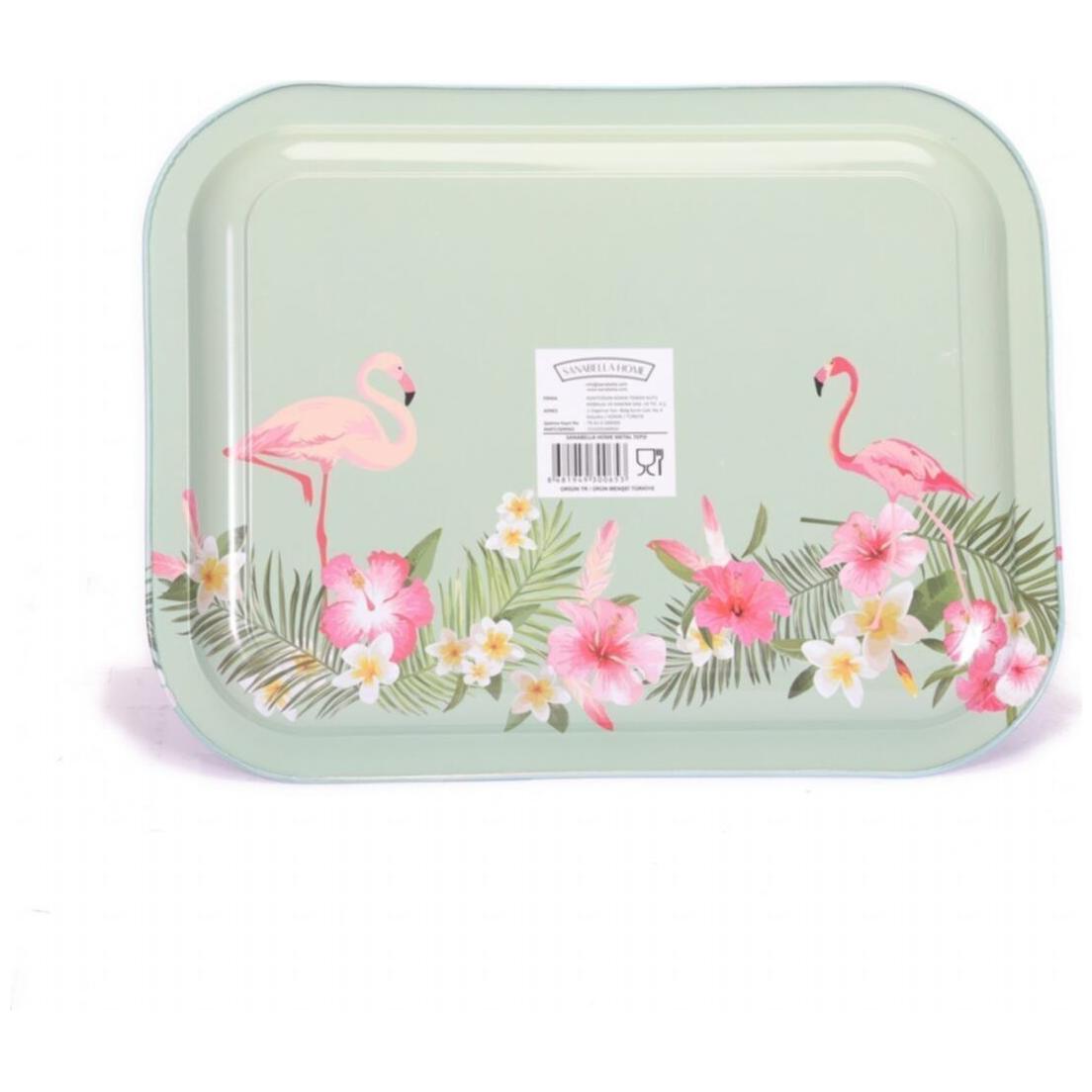 233x307 mm Metal Dikdörtgen Tepsi, Pembe Flamingo İllüstrasyonu, Mavi Arka Plan — Tepsiler — görsel 2 / 5 — Tinbox