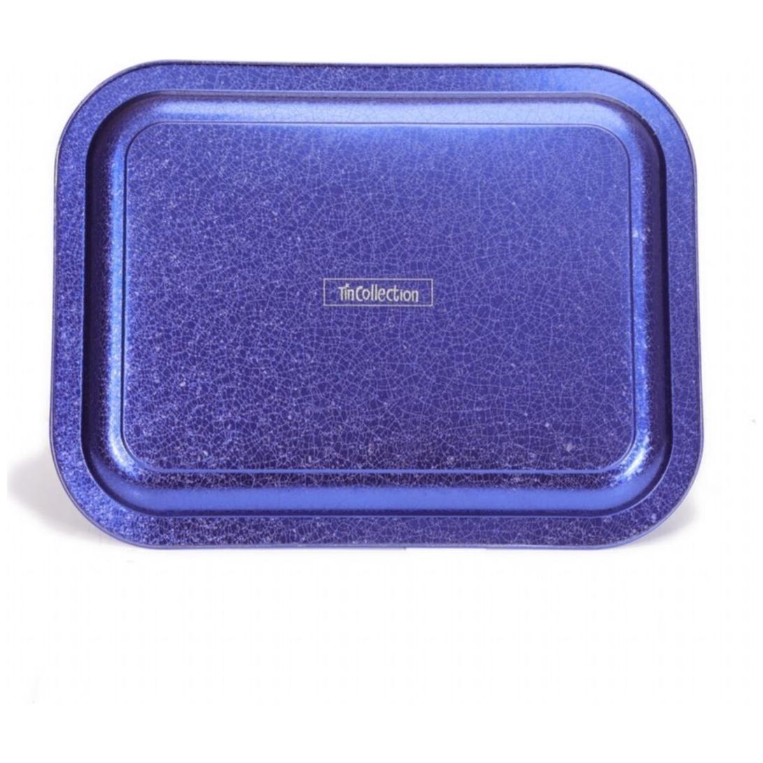 233x307 mm Metal Rectangular Tray Seamless Pattern Design Geometric Lines Blue Background — Trays — view 3 of 5 — Tinbox