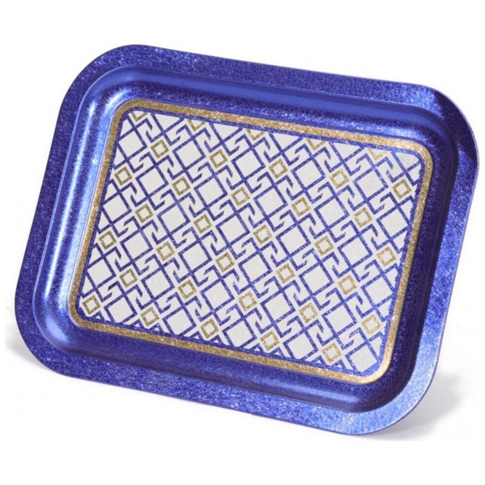 233x307 mm Metal Rectangular Tray Seamless Pattern Design Geometric Lines Red Background — Trays — view 4 of 5 — Tinbox