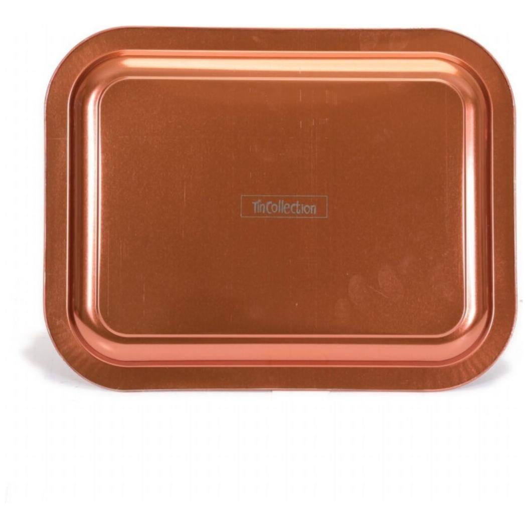 233x307 mm Metal Dikdörtgen Tepsi, Beyaz Desen, Kahverengi Zemin — Tepsiler — görsel 2 / 5 — Tinbox