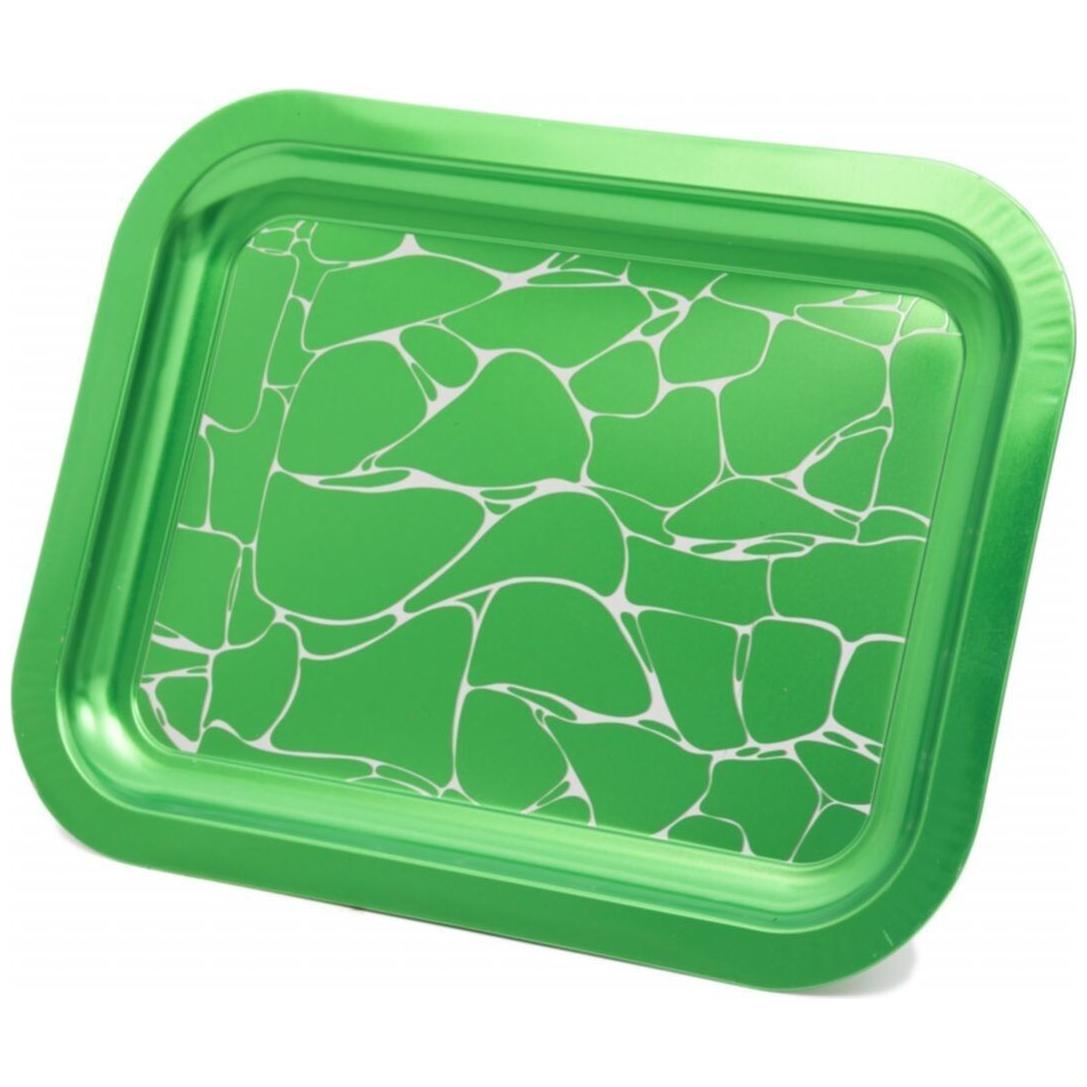 233x307 mm Metal Rectangular Tray White pattern green background — Trays — view 3 of 4 — Tinbox