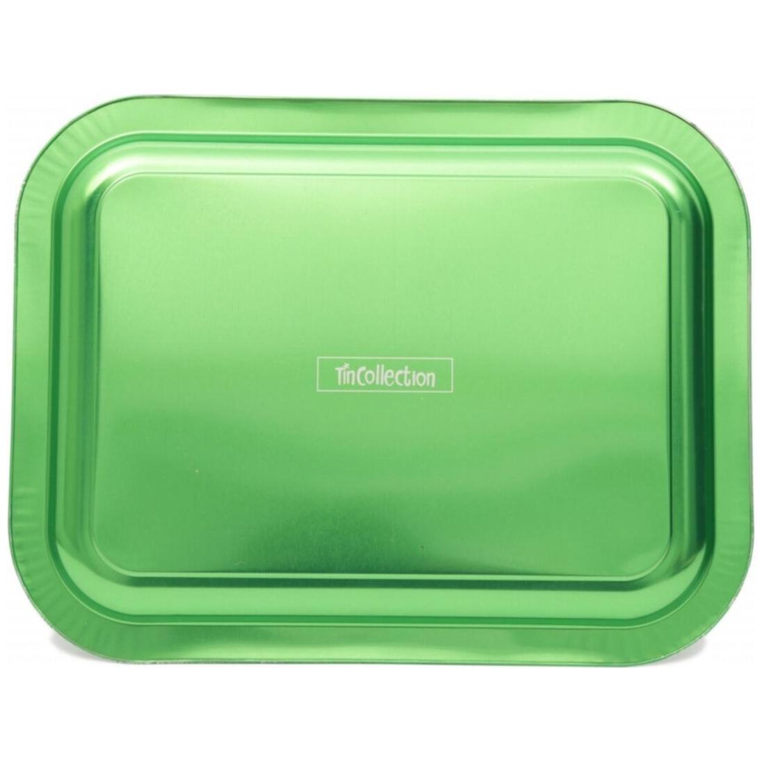 233x307 mm Metal Rectangular Tray White pattern green background — Trays — view 4 of 4 — Tinbox