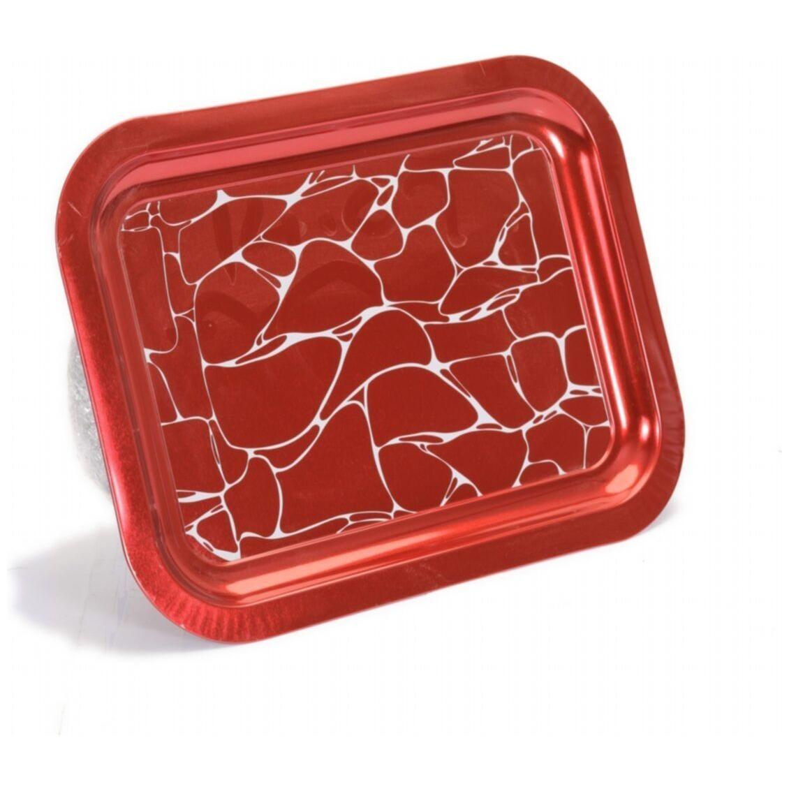 233x307 mm Metal Dikdörtgen Tepsi, Beyaz Desen, Kırmızı Zemin — Tepsiler — görsel 2 / 4 — Tinbox