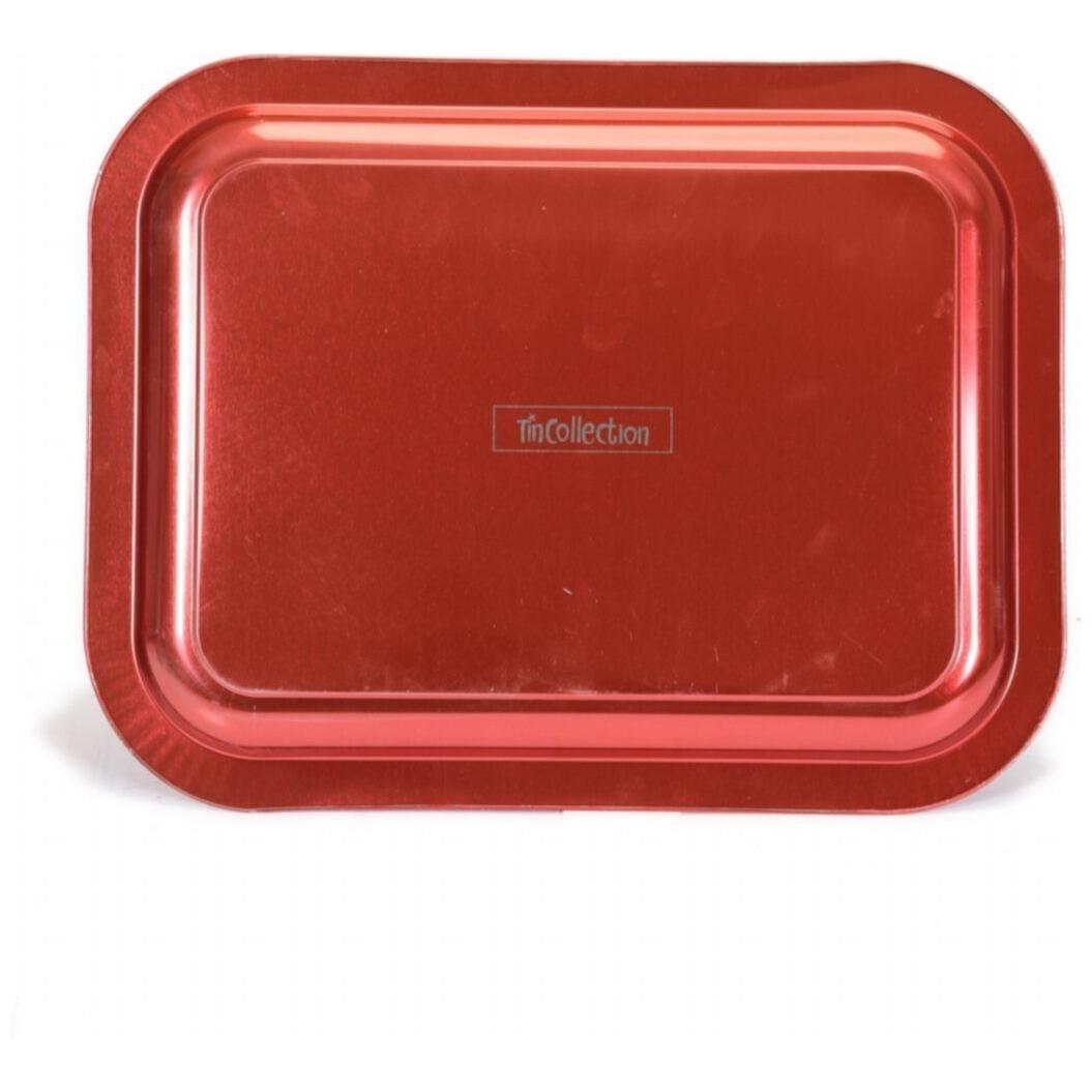 233x307 mm Metal Dikdörtgen Tepsi, Beyaz Desen, Kırmızı Zemin — Tepsiler — görsel 4 / 4 — Tinbox
