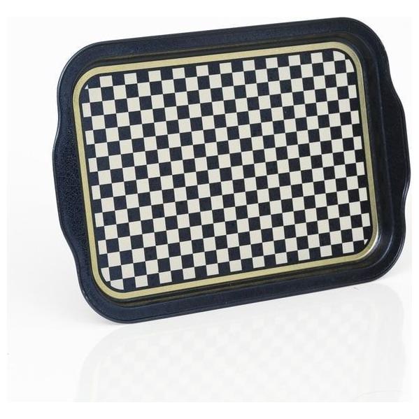 215x316 mm Metal Dikdörtgen Tepsi Kulpu Kareli Desen — Tepsiler — görsel 3 / 4 — Tinbox
