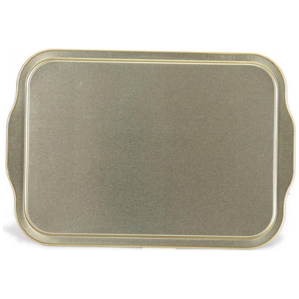 215x316 mm Metal Dikdörtgen Tepsi, Kulplu, Altın — Tepsiler — görsel 2 / 4 — Tinbox