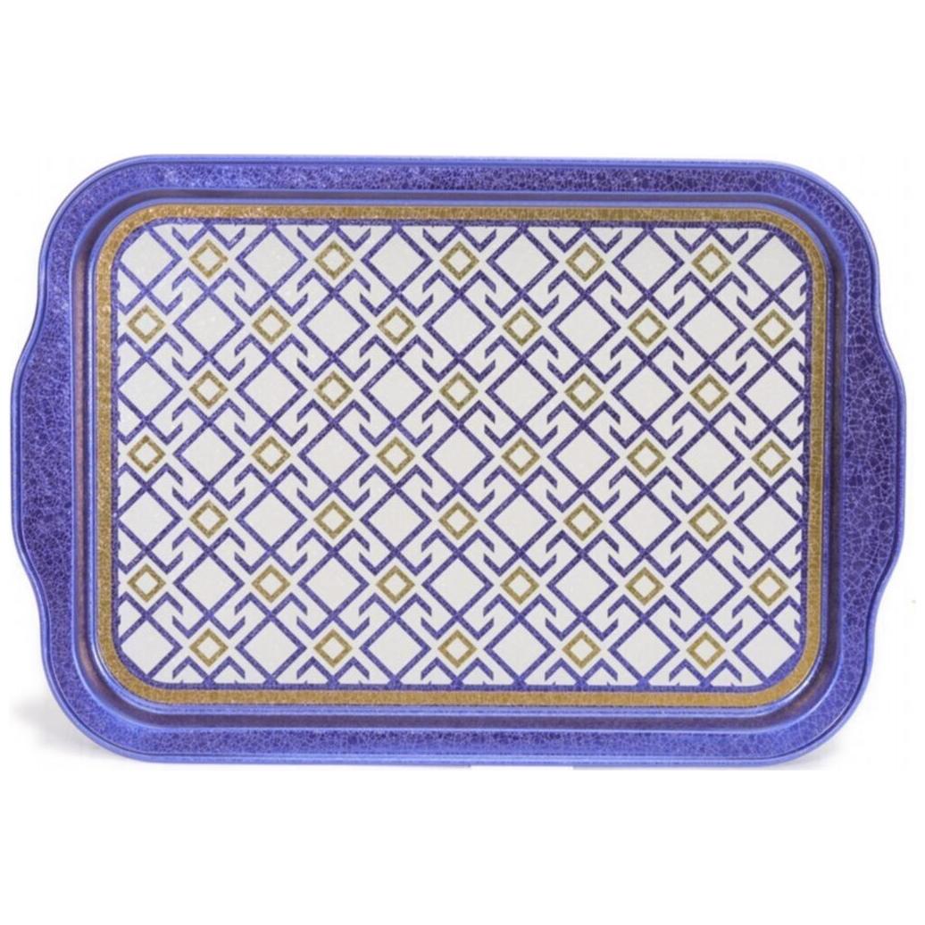 215x316 mm Metal Dikdörtgen Tepsi Kulpu, Dikişsiz Desen Tasarımı, Geometrik Çizgiler, Kırmızı Arka Plan — Tepsiler — görse…