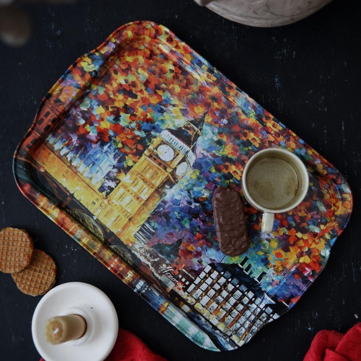 215x316 mm Metal Dikdörtgen Tepsi Kulpu Afremov Big Ban — Tepsiler — görsel 2 / 2 — Tinbox
