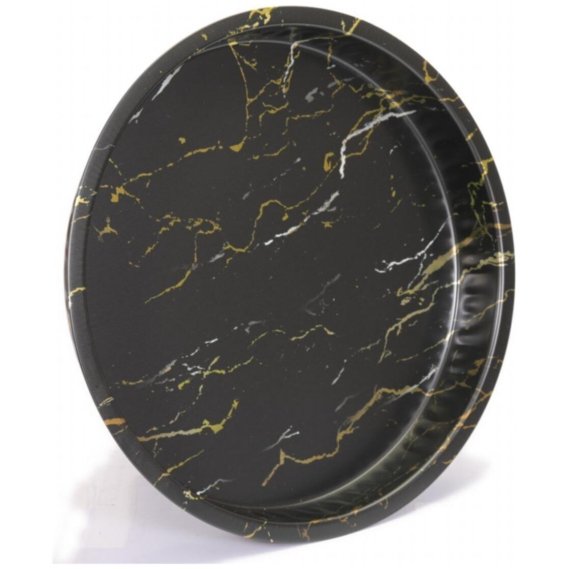 Ø370 mm Yuvarlak Metal Tepsi Mermer Siyah — Tepsiler — görsel 2 / 5 — Tinbox