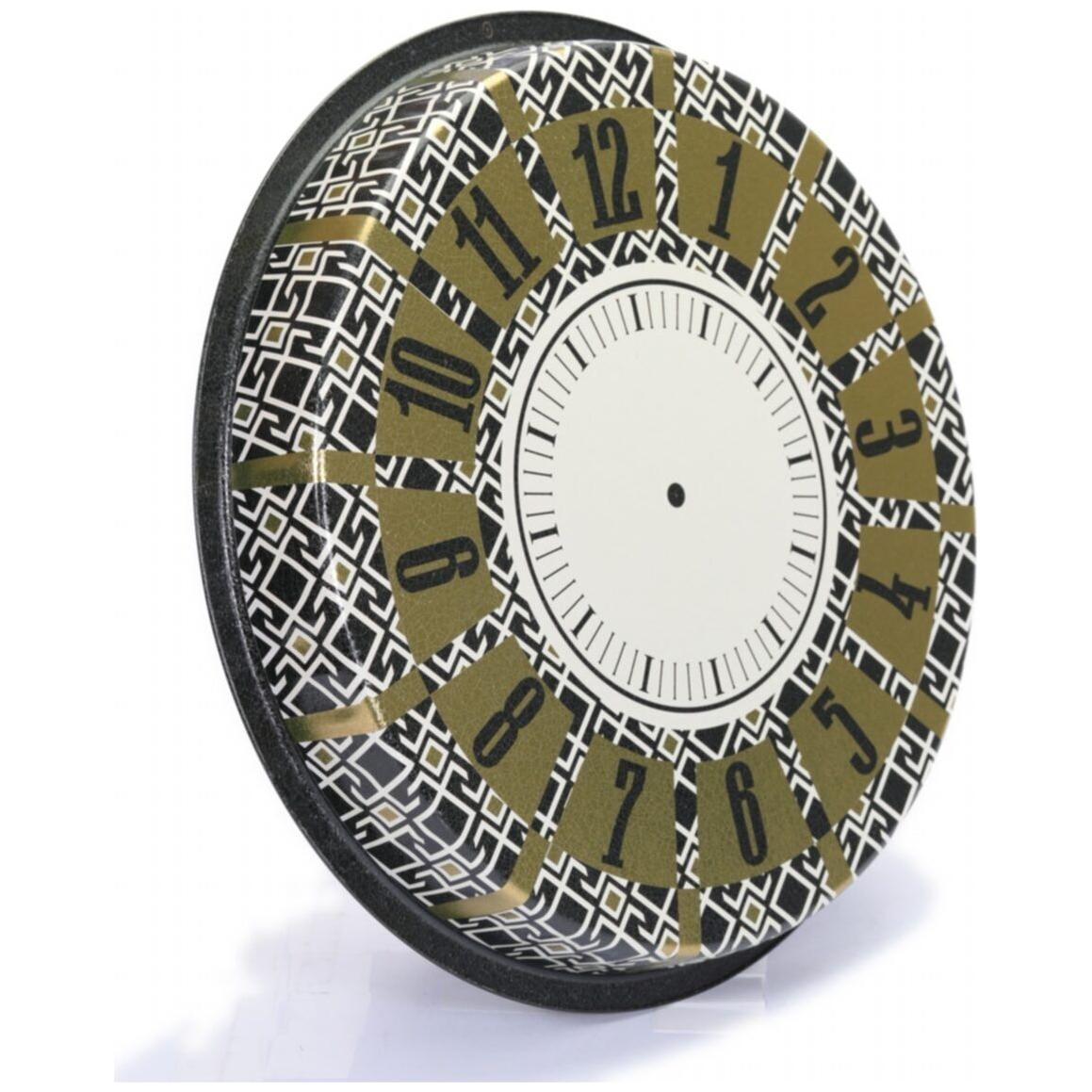 Ø370 mm Round Metal Tray Seamless Pattern Design Geometric Lines Black Background — Trays — view 2 of 4 — Tinbox