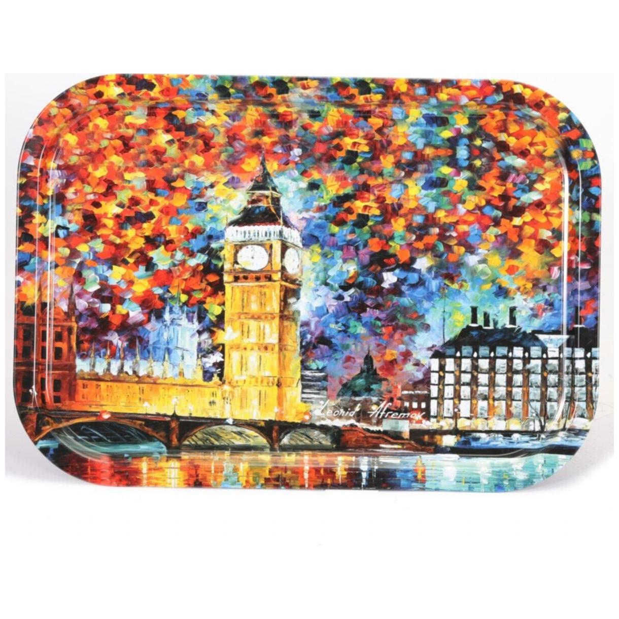 285x400 mm Dikdörtgen Metal Tepsi Afremov Big Ban — Tepsiler — Tinbox