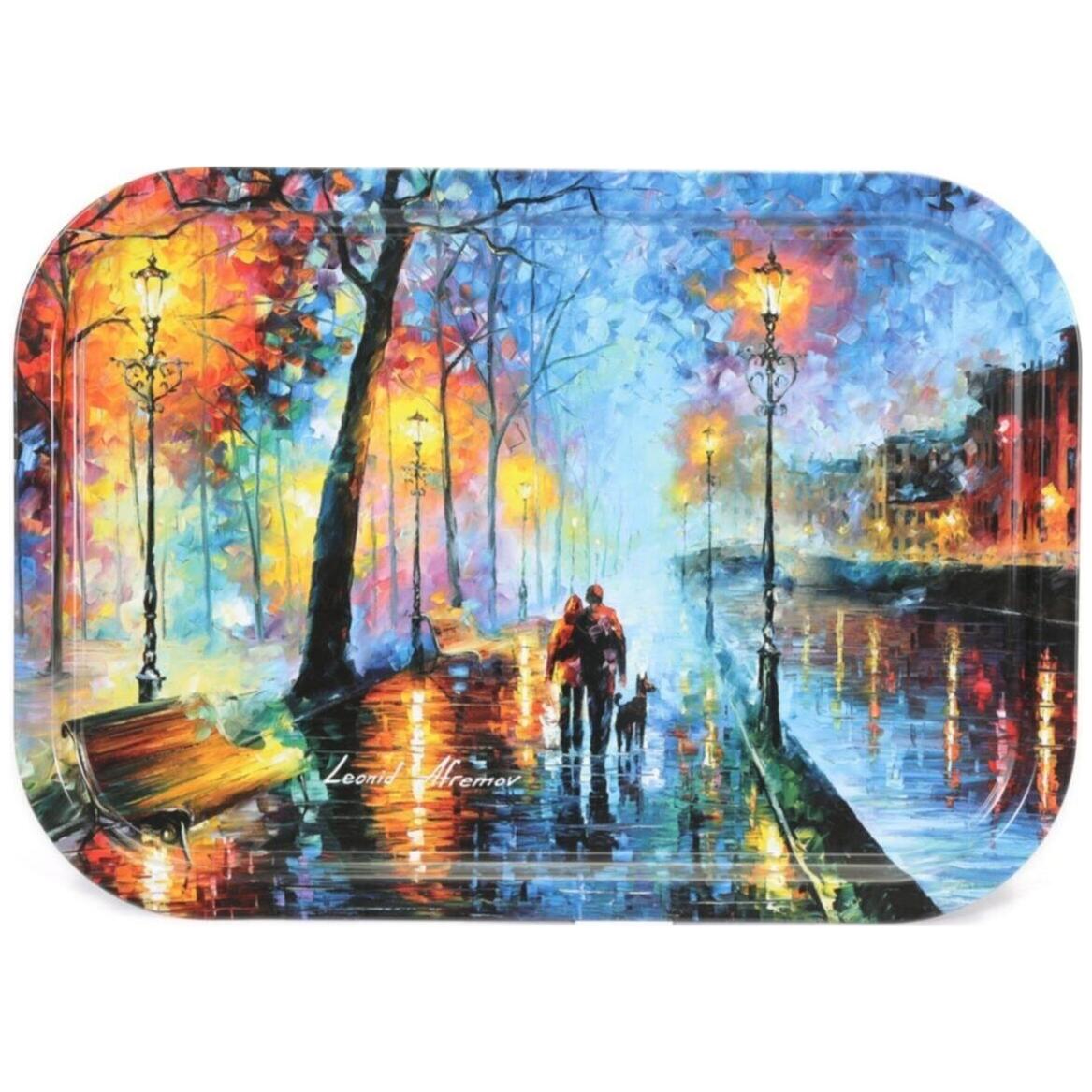 285x400 mm Dikdörtgen Metal Tepsi Afremov Venice — Tepsiler — Tinbox