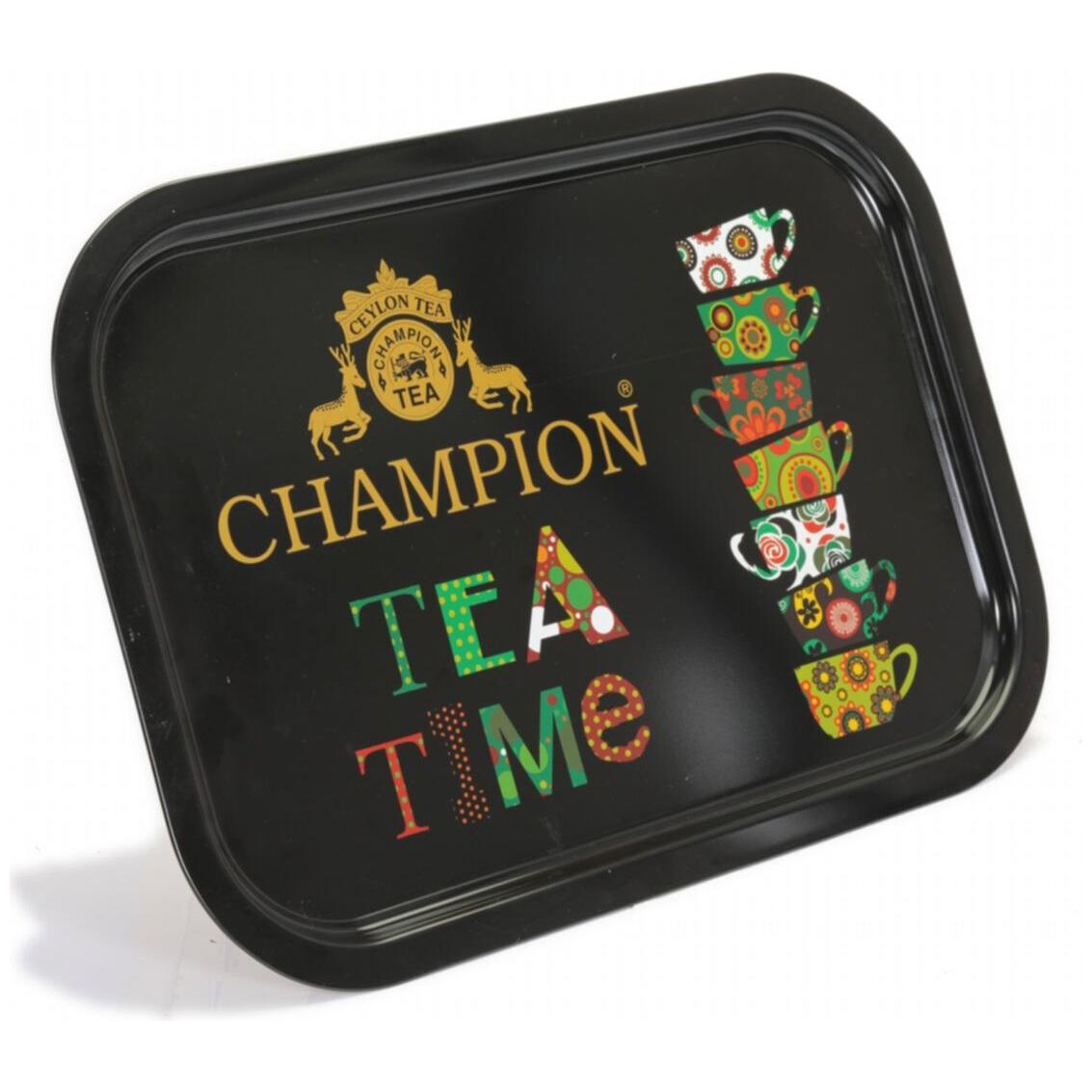 285x400 mm Dikdörtgen Metal Tepsi Siyah Zemin Champion Çay Saati — Tepsiler — görsel 2 / 3 — Tinbox